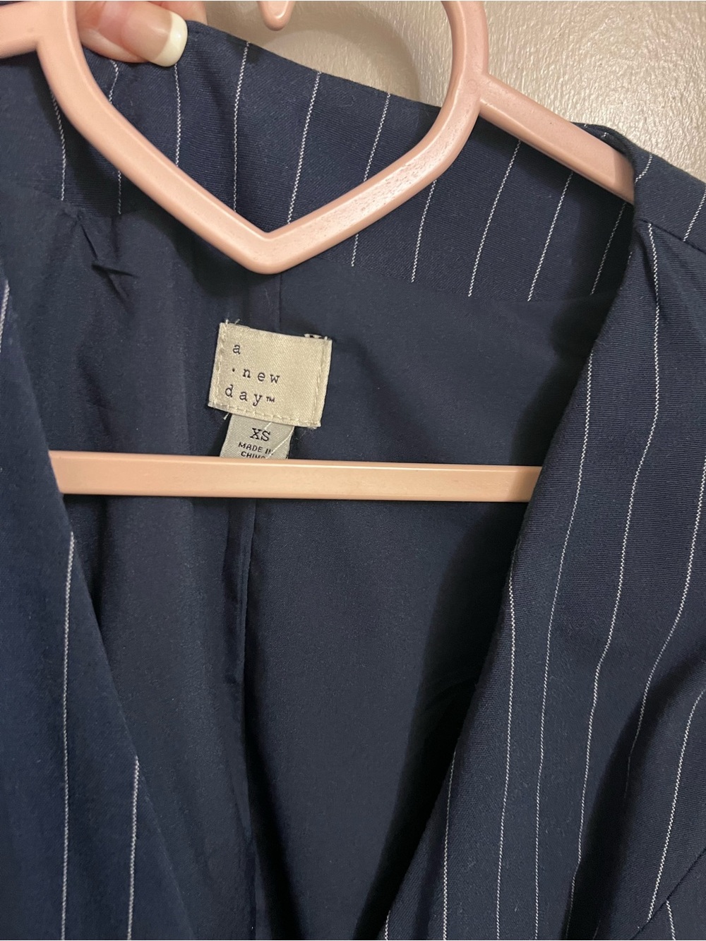 a new day Navy Blue Pinstripe Blazer